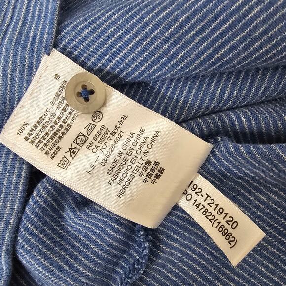 TOMMY BAHAMA Pacific Shore Polo Shirt  Men M Blue Allure Heather Striped Cotton - Picture 13 of 13